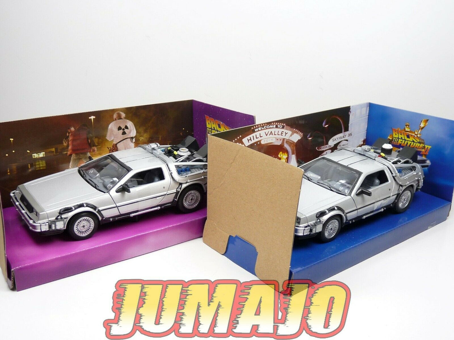 LOT 2 Voiture 1/24 WELLY DELOREAN RETOUR VERS LE FUTUR I II "back to the future"