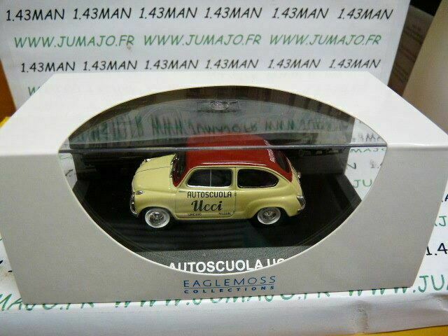 PIT53 1/43 IXO Véhicules d'époque ITALIE : FIAT 600 auto-école 1955