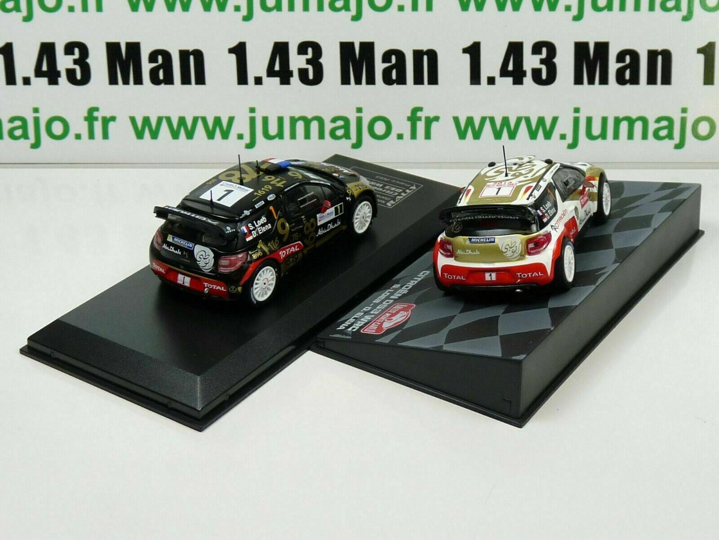 LOT 2X 1/43 IXO Rallye CITROËN DS3 WRC LOEB Alsace 2013 / Monte carlo 2013