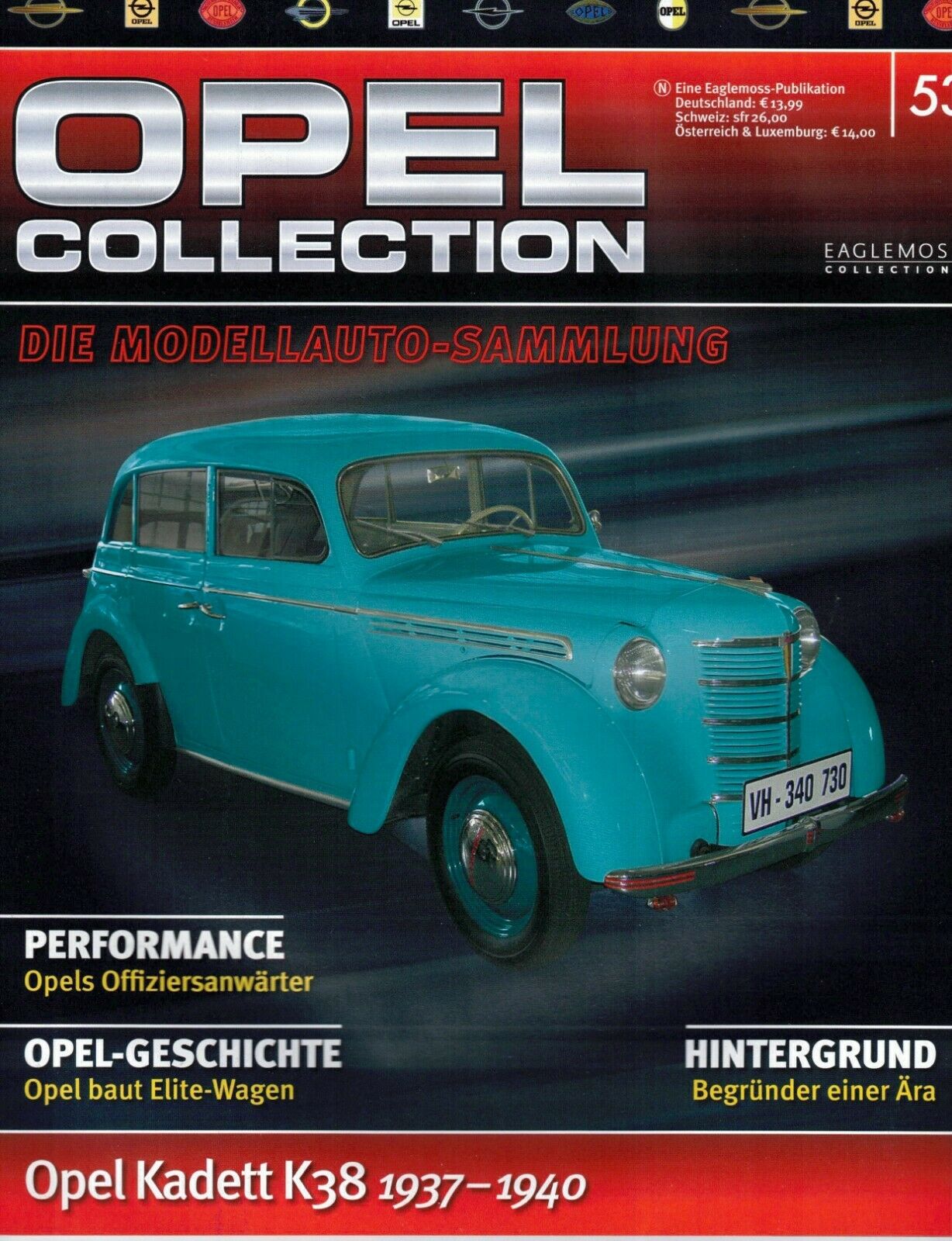 LOT 12 FASCICULES eaglemoss OPEL en allemand 22,44,50,52,53,60,63,65,70,74,76,79