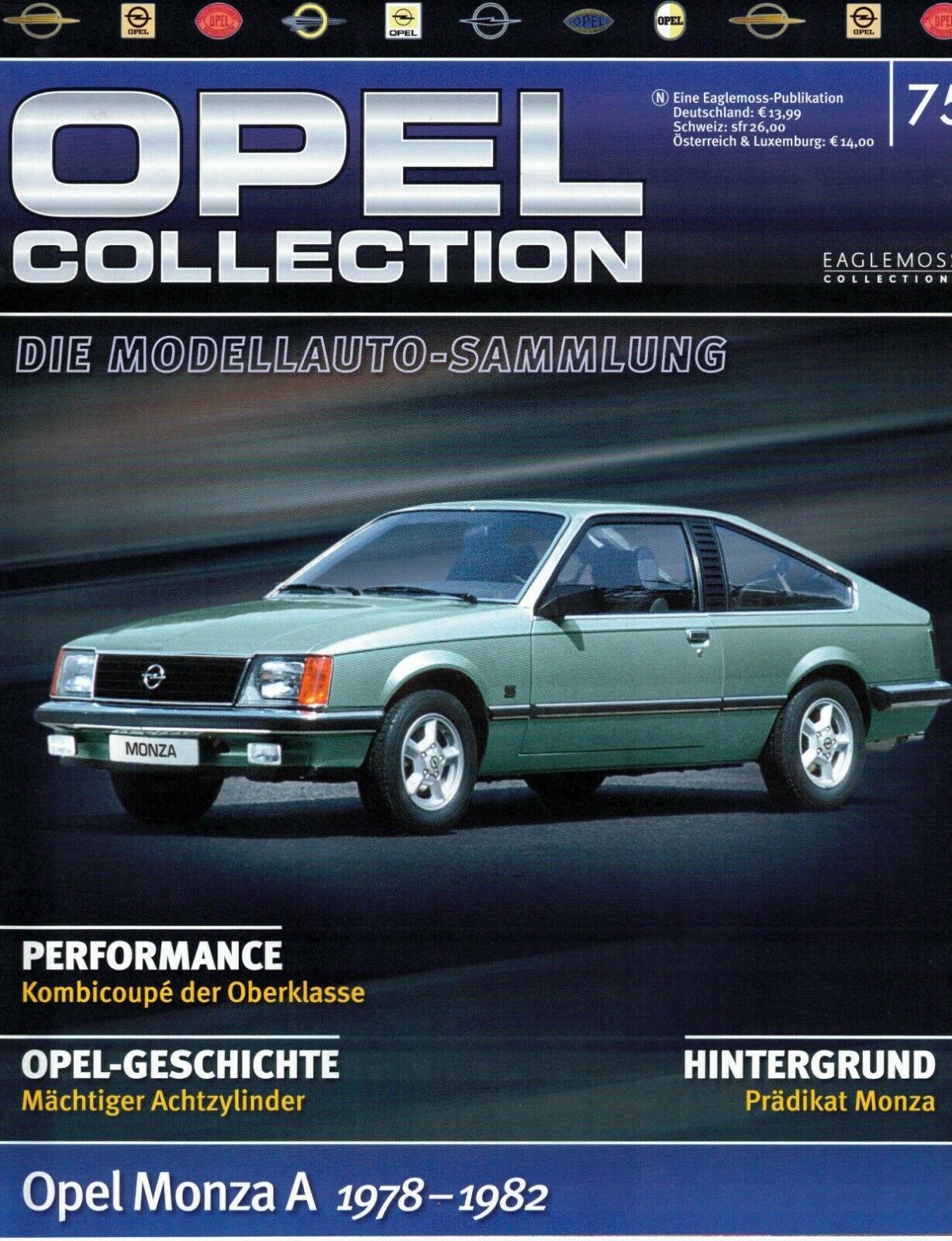 LOT 11 FASCICULES eaglemoss OPEL (en allemand) 17,20,21,26,37,47,68,72,73,75,77