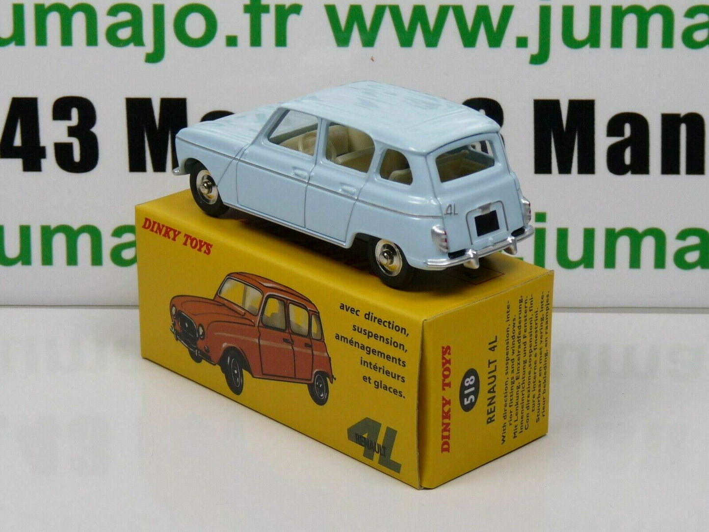 DT13 Voiture réédition DINKY TOYS atlas : 518 Renault 4L Blue Clair UK