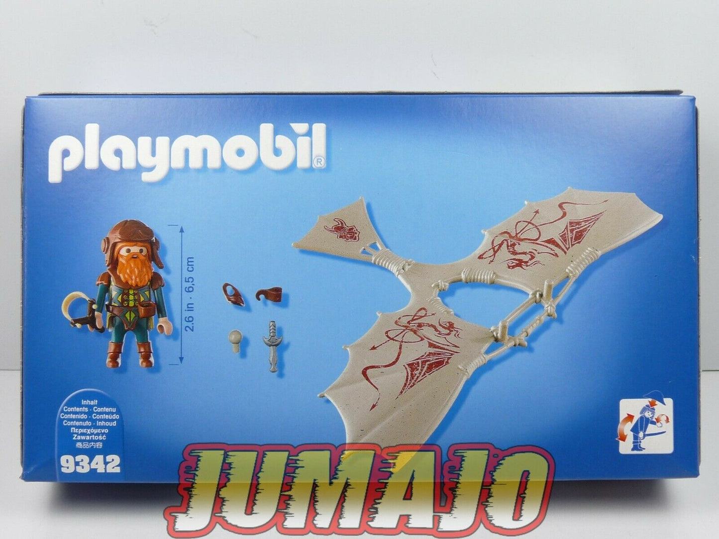 PLY1 PLAYMOBIL Knight 9342 Chevalier Nain avec deltaplane