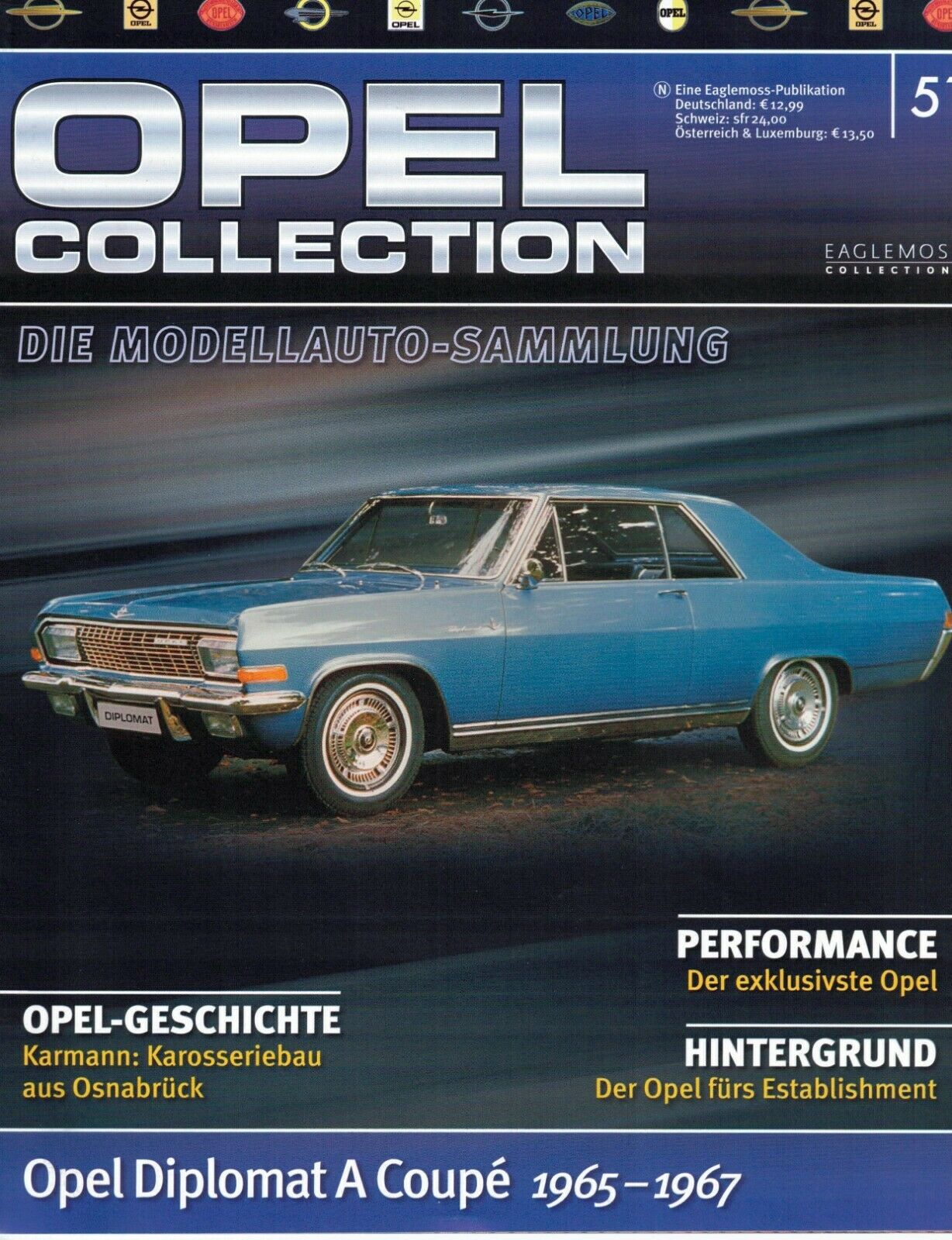 LOT 11 FASCICULES eaglemoss OPEL (en allemand) 19,23,25,48,49,51,55,61,64,69,78