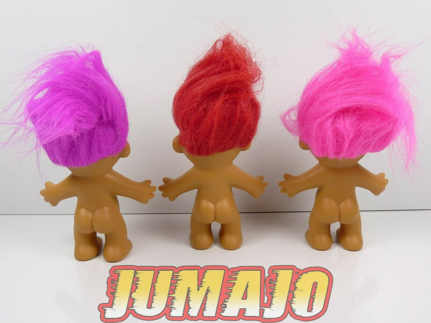 FIGZ Lot 3 figurines PVC RUSS Troll : Troll rose, violet & rouge 13 cm