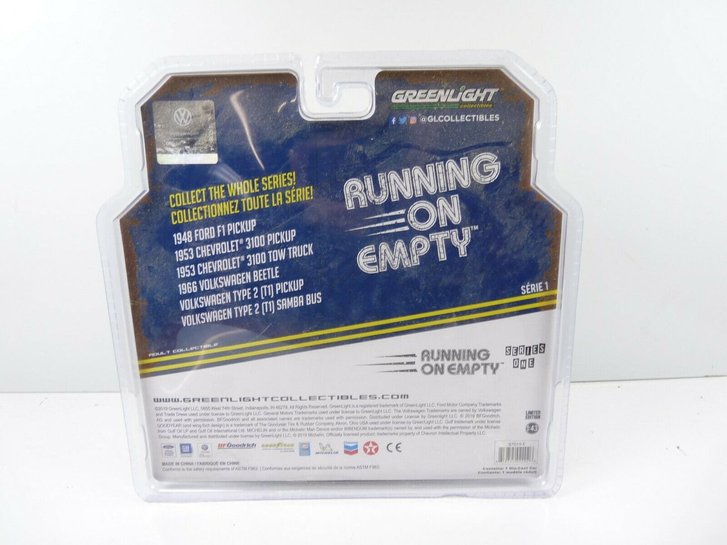 DIV48 voiture 1/43 GREENLIGHT VOLKSWAGEN Type 2 T1 Kombi  PickUp Michelin