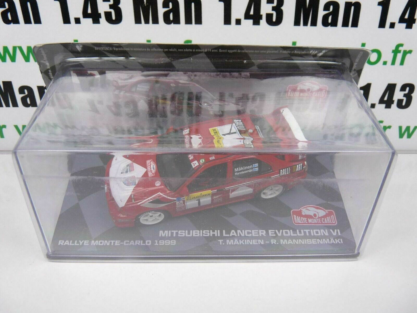 RMIT31 1/43 IXO Rallye Monte Carlo : MITSUBISHI LANCER EVO VI 1999 #1 T.Makinen