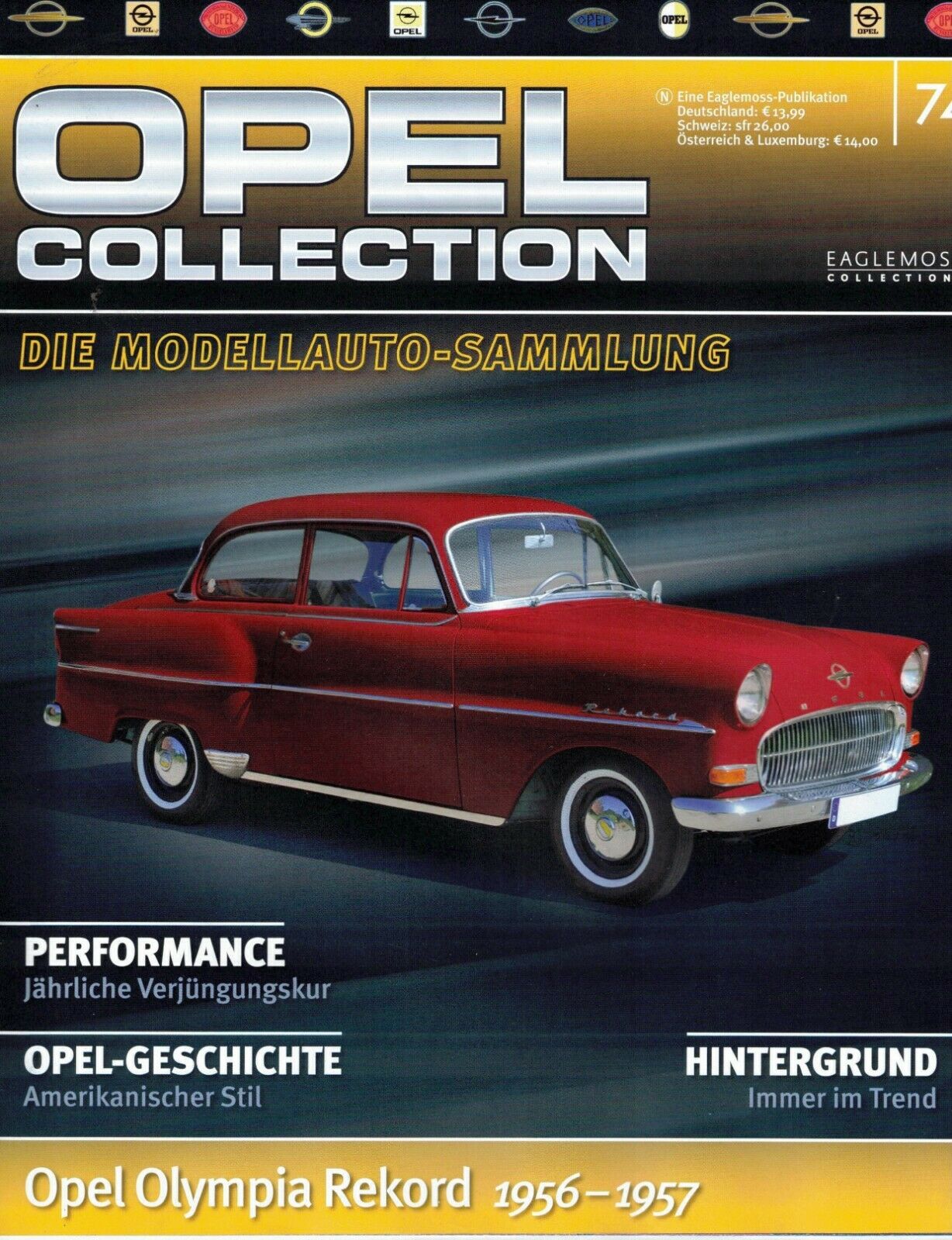 LOT 12 FASCICULES eaglemoss OPEL en allemand 22,44,50,52,53,60,63,65,70,74,76,79