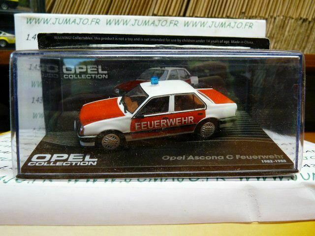 OPE66 voiture 1/43 IXO OPEL collection : ASCONA C feuerwehr pompier 1982/1988