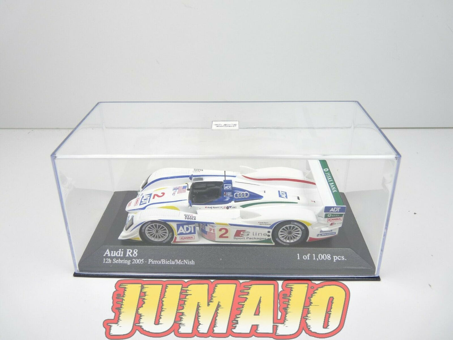 24H49Z voiture 1/43 MINICHAMPS 12 Heures Sebring AUDI R8 Pirro/Biela #2 2005
