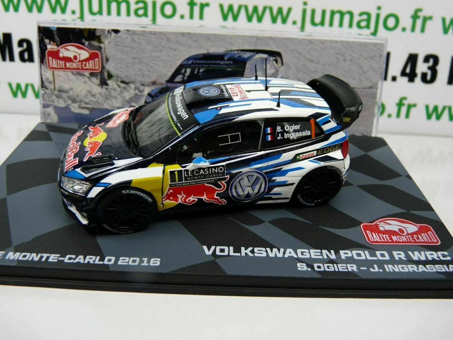 LOT 2X 1/43 IXO Rallye VOLKSWAGEN POLO R WRC OGIER M. Carlo 2016 / Finlande 2013