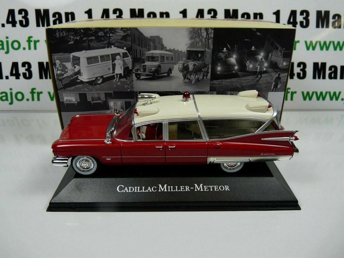 AMB2 1/43 IXO atlas AMBULANCE COLLECTION CADILLAC Miller Meteor 59 ghostbuster