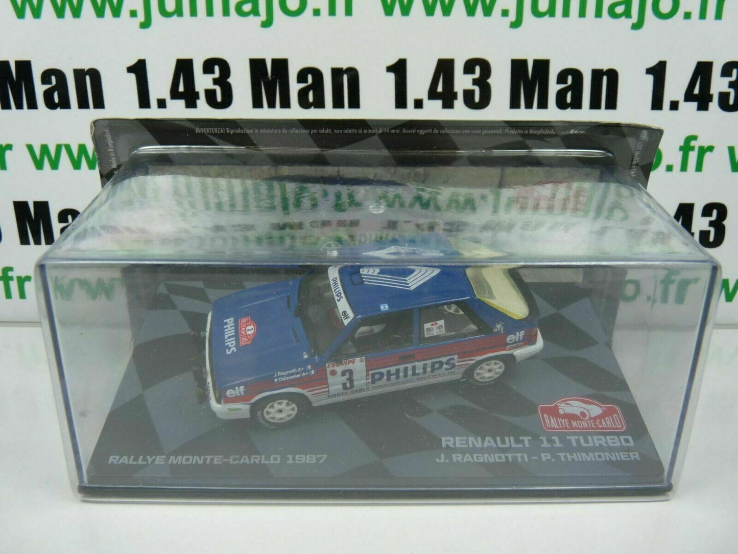 RMIT19 1/43 IXO Rallye Monte Carlo : RENAULT 11 Turbo 1987 #3 J.Ragnotti