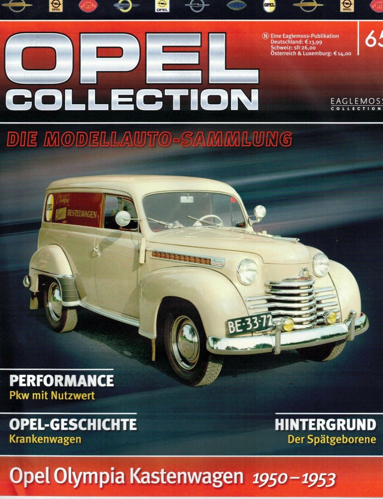 LOT 12 FASCICULES eaglemoss OPEL en allemand 22,44,50,52,53,60,63,65,70,74,76,79