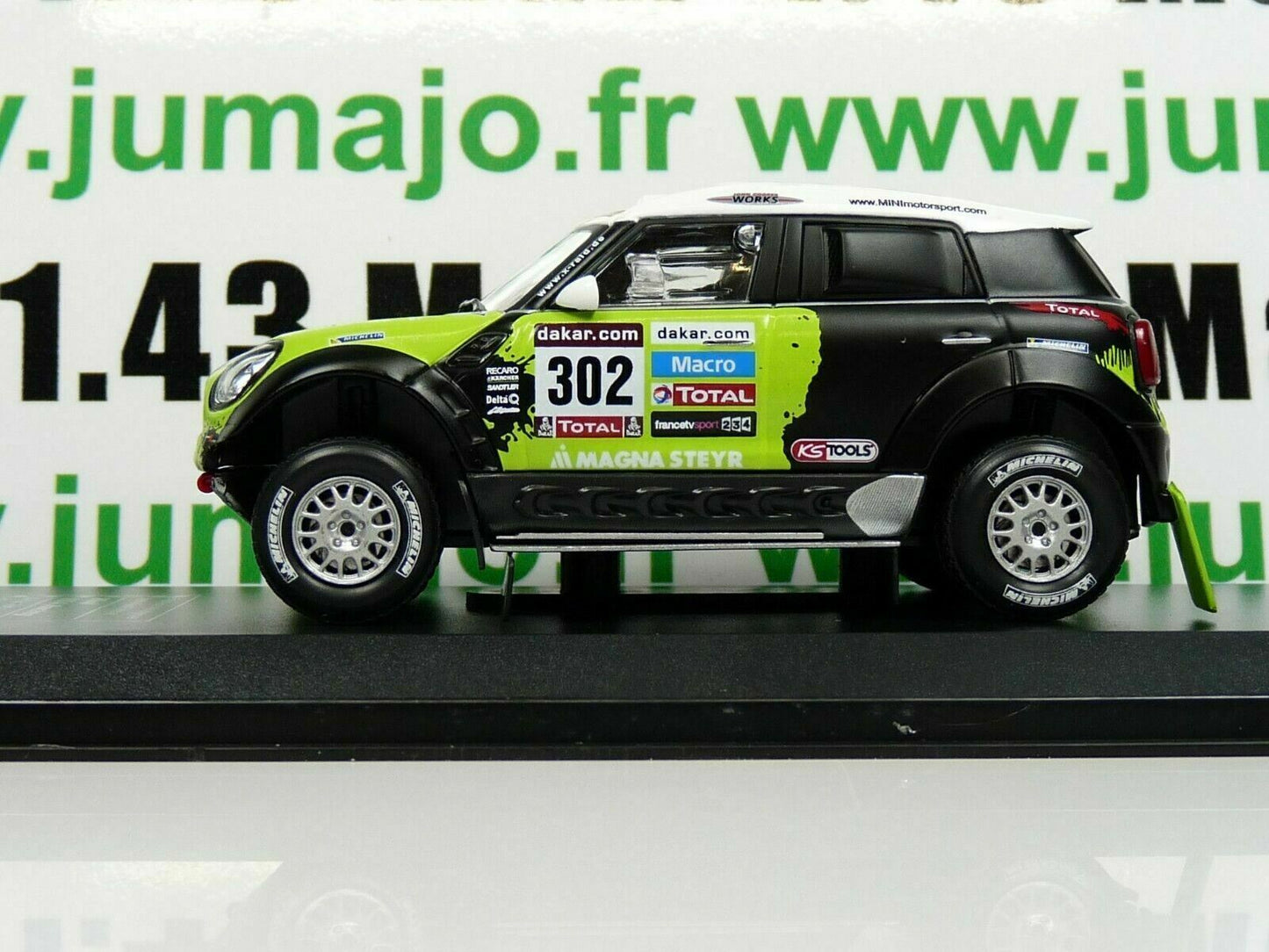 RD27 1/43 IXO Direkt Rallye MINI All4 Racing DAKAR 2013 S PETERHANSEL winner 1
