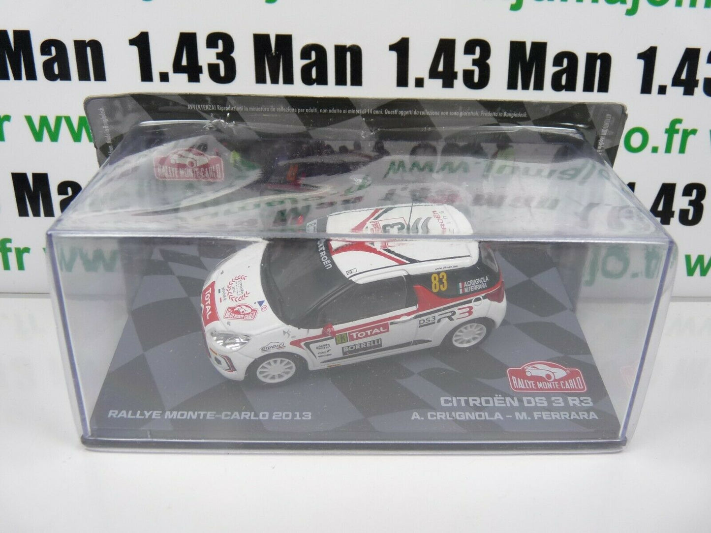 RMIT27 1/43 IXO Rallye Monte Carlo : CITROEN DS 3 R3 2013 #83 A.Crugnola