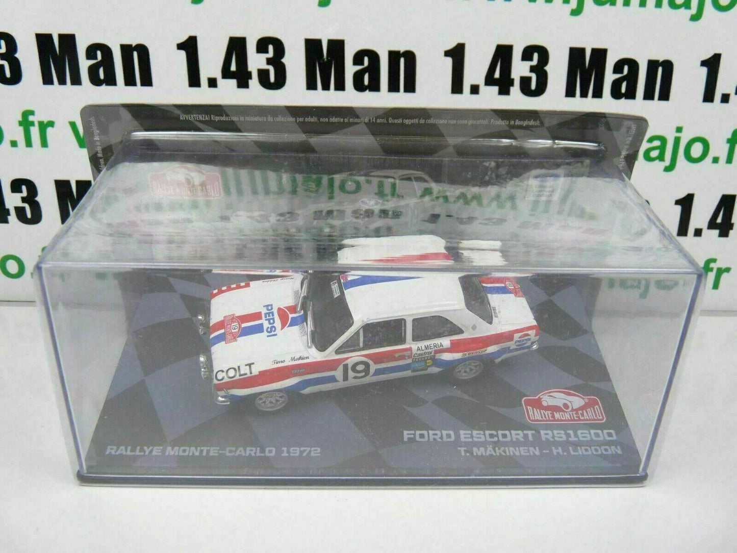 RMIT29 1/43 IXO Rallye Monte Carlo : FORD ESCORT RS1600 1972 #19 T.Makinen Pepsi