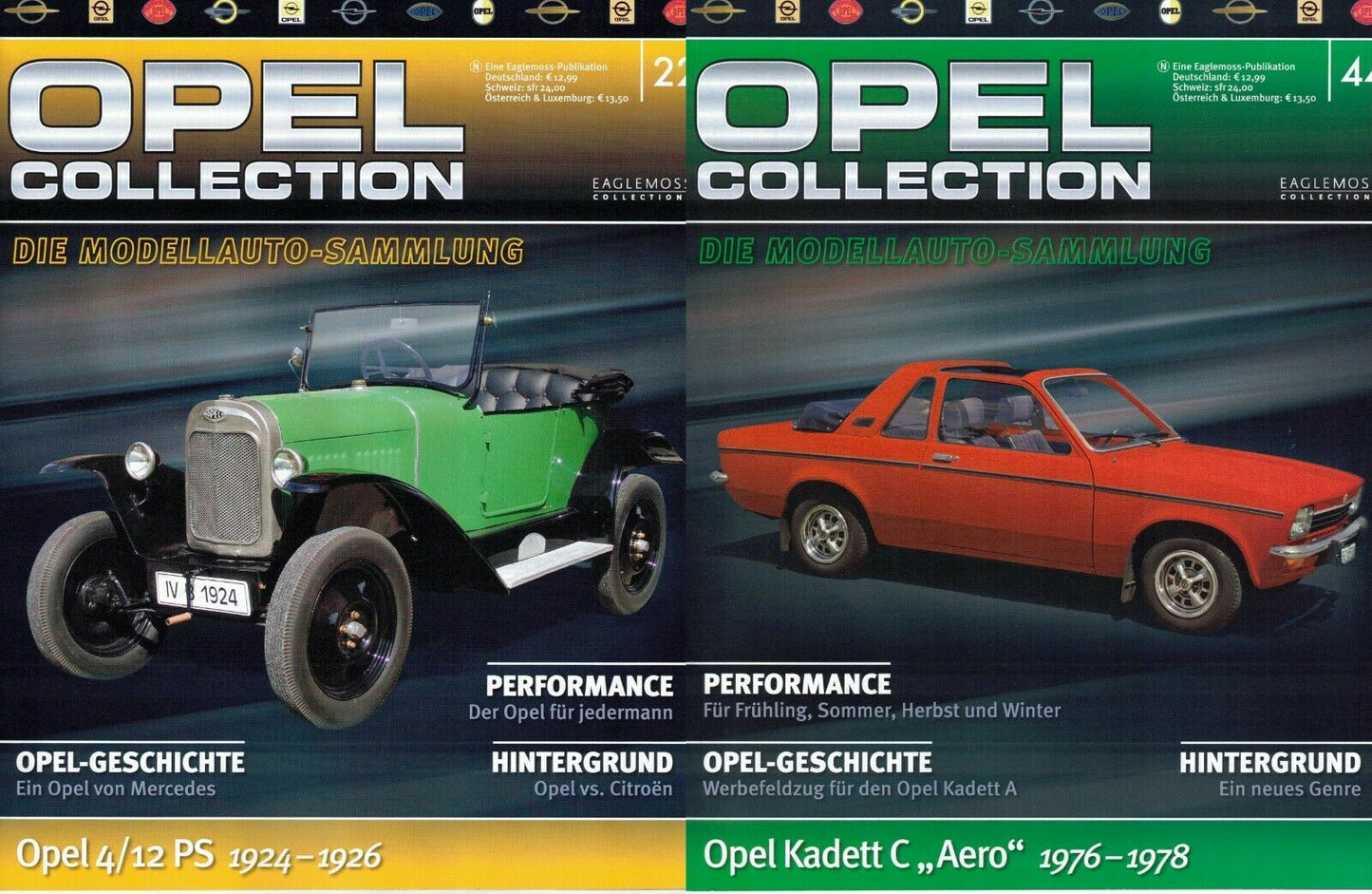 LOT 12 FASCICULES eaglemoss OPEL en allemand 22,44,50,52,53,60,63,65,70,74,76,79