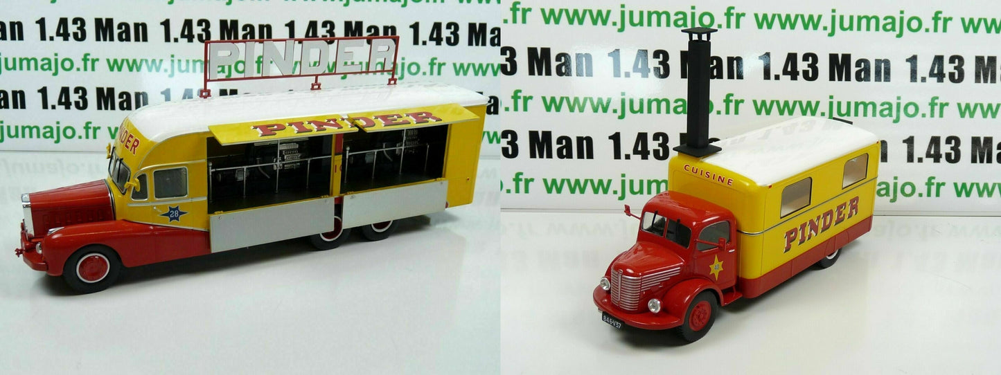 LOT 2 Véhicules 1/43 IXO CIRQUE PINDER : Bernard + Cuisine