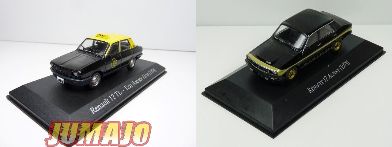 ARG43+SER17 Voiture 1/43 SALVAT : Renault 12 Alpine 1978 et TL Taxi 1994