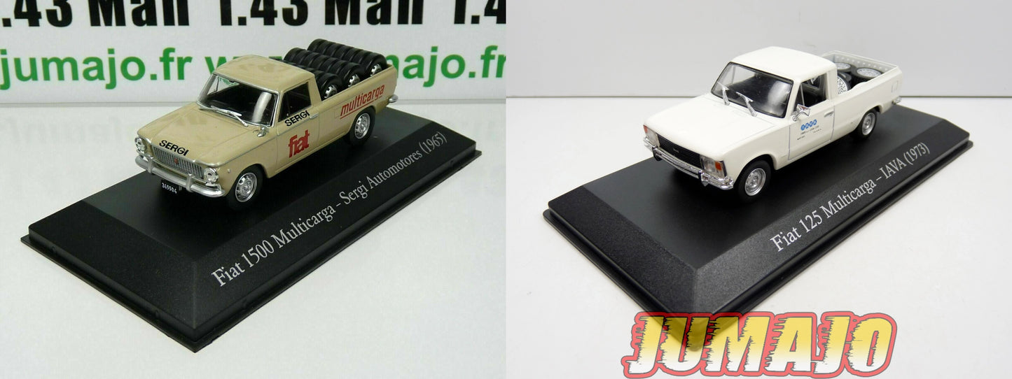LOT 2 Voitures 1/43 SALVAT : Fiat 125 Multicarga pick-up 1965 et 1973