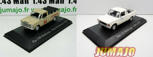 LOT 2 Voitures 1/43 SALVAT : Fiat 125 Multicarga pick-up 1965 et 1973
