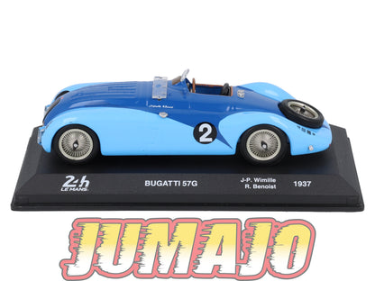 24H214 Voiture 1/43 IXO 24 Heures Mans Winner 1937 BUGATTI 57G  J-P.Wimille 1937