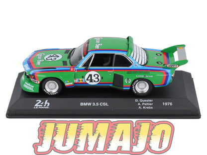 24H215 Voiture 1/43 IXO 24 Heures Mans BMW 3.5 CSL 1976 D.Quester #43