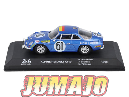 24H284 Voiture 1/43 24 Heures Mans IXO ALPINE RENAULT A110 #61 1968 Nusbaumer