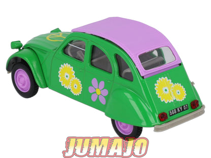 2CV18 Voiture 1/43 NOREV Citroen : 2CV HIPPIE Peace and love