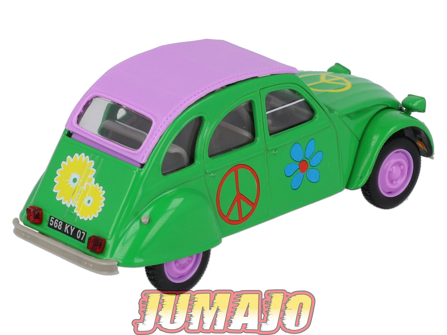 2CV18 Voiture 1/43 NOREV Citroen : 2CV HIPPIE Peace and love