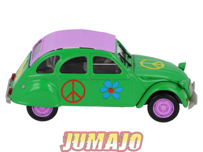 2CV18 Voiture 1/43 NOREV Citroen : 2CV HIPPIE Peace and love