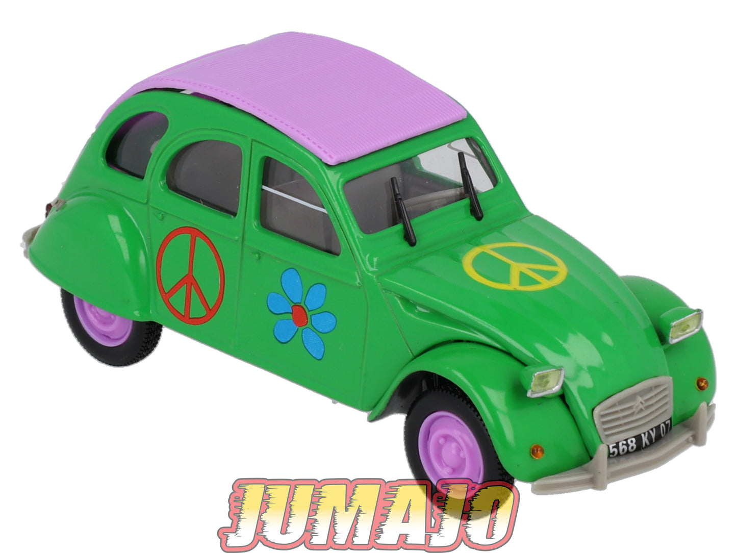 2CV18 Voiture 1/43 NOREV Citroen : 2CV HIPPIE Peace and love