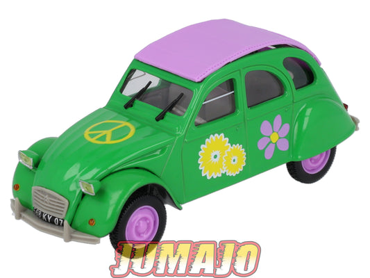 2CV18 Voiture 1/43 NOREV Citroen : 2CV HIPPIE Peace and love
