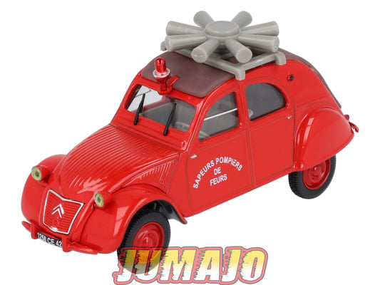 2CV66 Voiture 1/43 ELIGOR Citroen : 2CV AZL Pompiers de Feurs