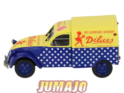 2CV76 Voiture 1/43 NOREV Citroen : 2 CV fourgonnette Pâtes Délices 1955