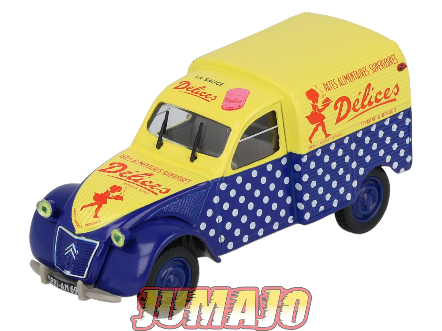 2CV76 Voiture 1/43 NOREV Citroen : 2 CV fourgonnette Pâtes Délices 1955