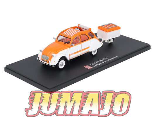 2CVAP11 Voiture 1/43 ELIGOR Auto plus : CITROEN 2CV Spot Avec Remorque