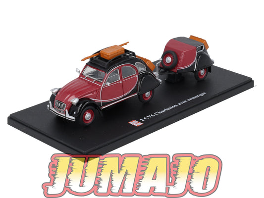 2CVAP3 Voiture 1/43 ELIGOR Auto plus : CITROEN 2CV Charleston Et Sa Remorque