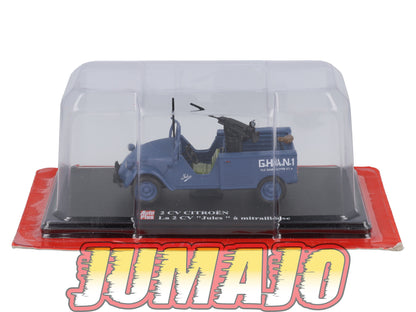 2CVAP55 Voiture 1/43 ELIGOR Auto plus : CITROEN 2CV n°32 Jules à mitrailleuse