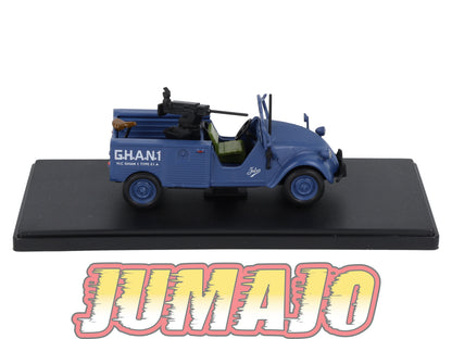 2CVAP55 Voiture 1/43 ELIGOR Auto plus : CITROEN 2CV n°32 Jules à mitrailleuse