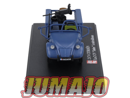 2CVAP55 Voiture 1/43 ELIGOR Auto plus : CITROEN 2CV n°32 Jules à mitrailleuse