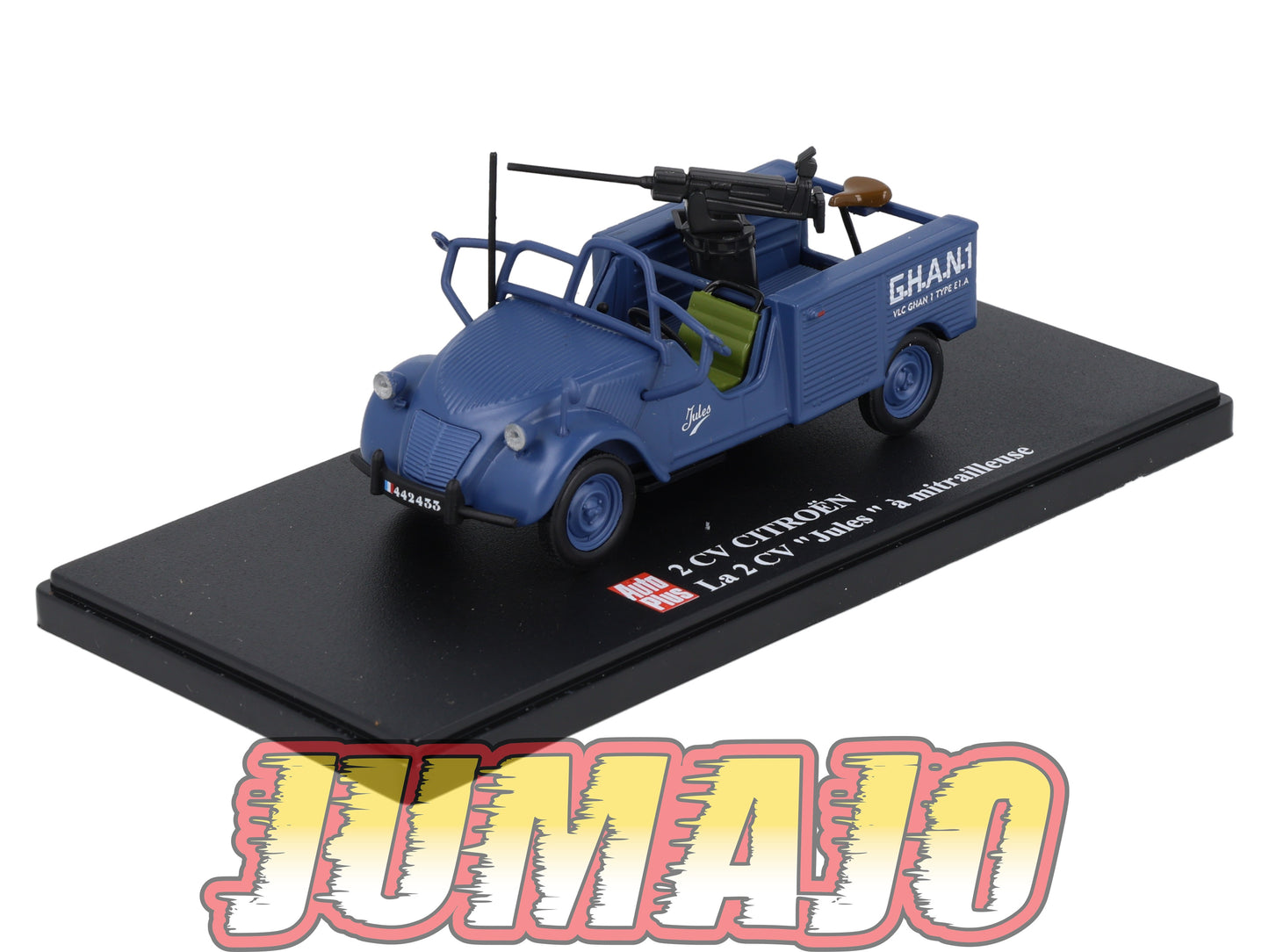 2CVAP55 Voiture 1/43 ELIGOR Auto plus : CITROEN 2CV n°32 Jules à mitrailleuse