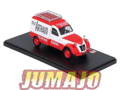 2CVAP59 Voiture 1/43 ELIGOR Auto plus : CITROEN 2CV n°38 camionnette Télé ARTHAUD