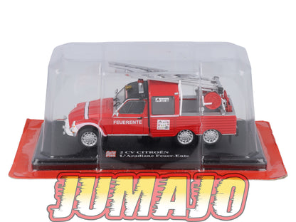 2CVAP7 Voiture 1/43 ELIGOR Auto plus : CITROEN 2CV L'Acadiane Feuer Ente 6 Roues Pompiers