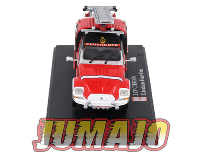 2CVAP7 Voiture 1/43 ELIGOR Auto plus : CITROEN 2CV L'Acadiane Feuer Ente 6 Roues Pompiers