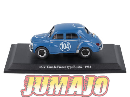 4CV24 Voiture 1/43 Eligor RENAULT 4 CV Tour de France Type R 1062 1953 #104