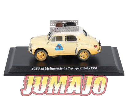 4CV5 Voiture 1/43 Eligor RENAULT 4 CV Raid Méditerranée-Le Cap Type R 1062 1950