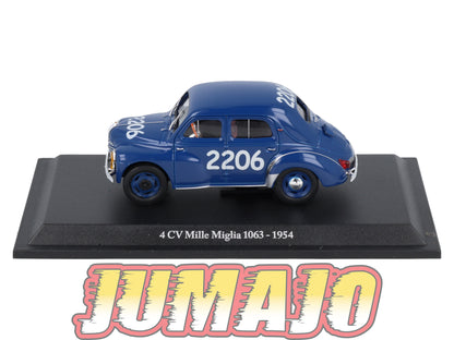 4CV9 Voiture 1/43 Eligor RENAULT 4 CV Mille Miglia 1063 1954 #2206