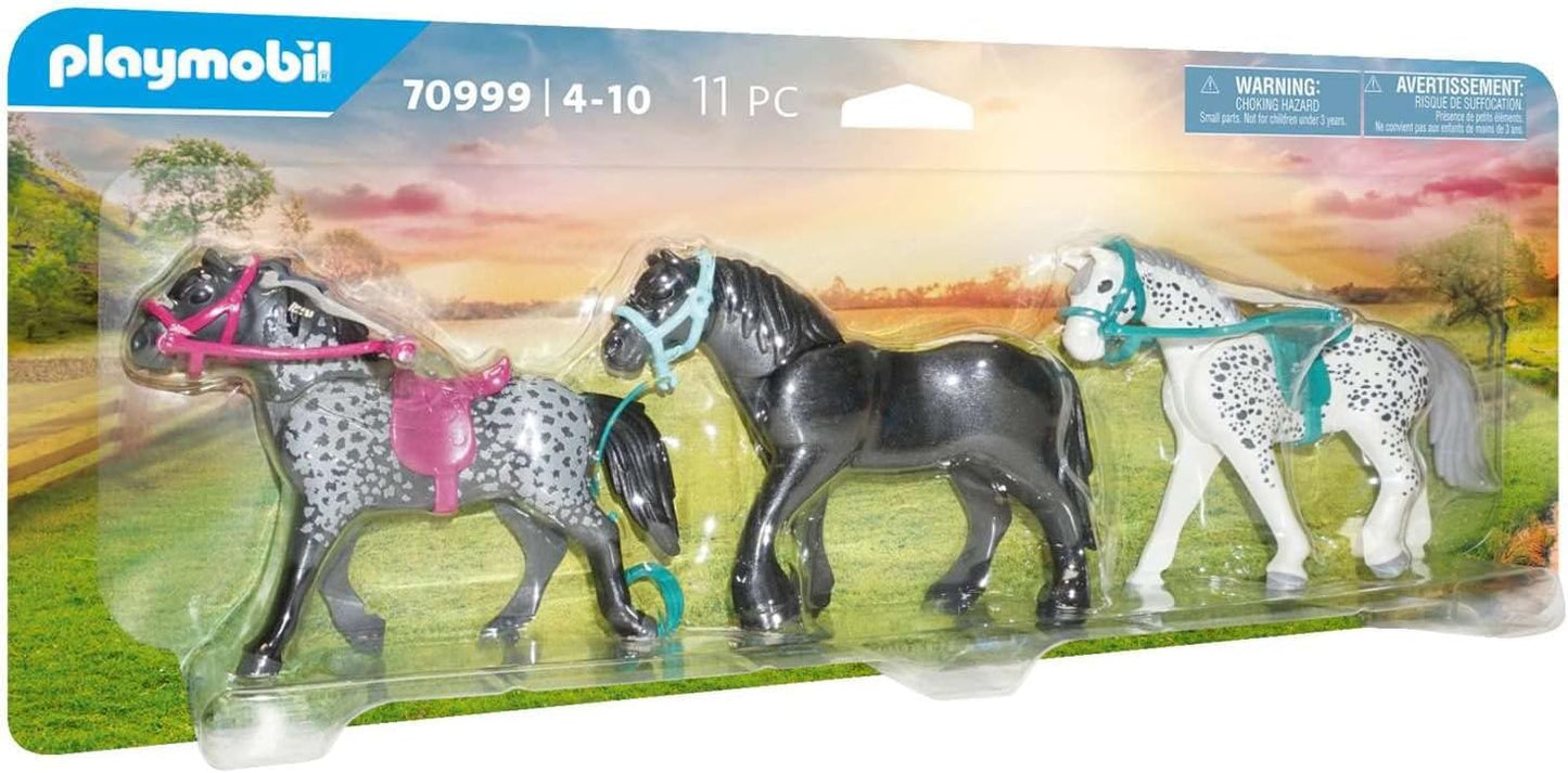 PLY27 PLAYMOBIL Lot de 3 Chevaux 70999